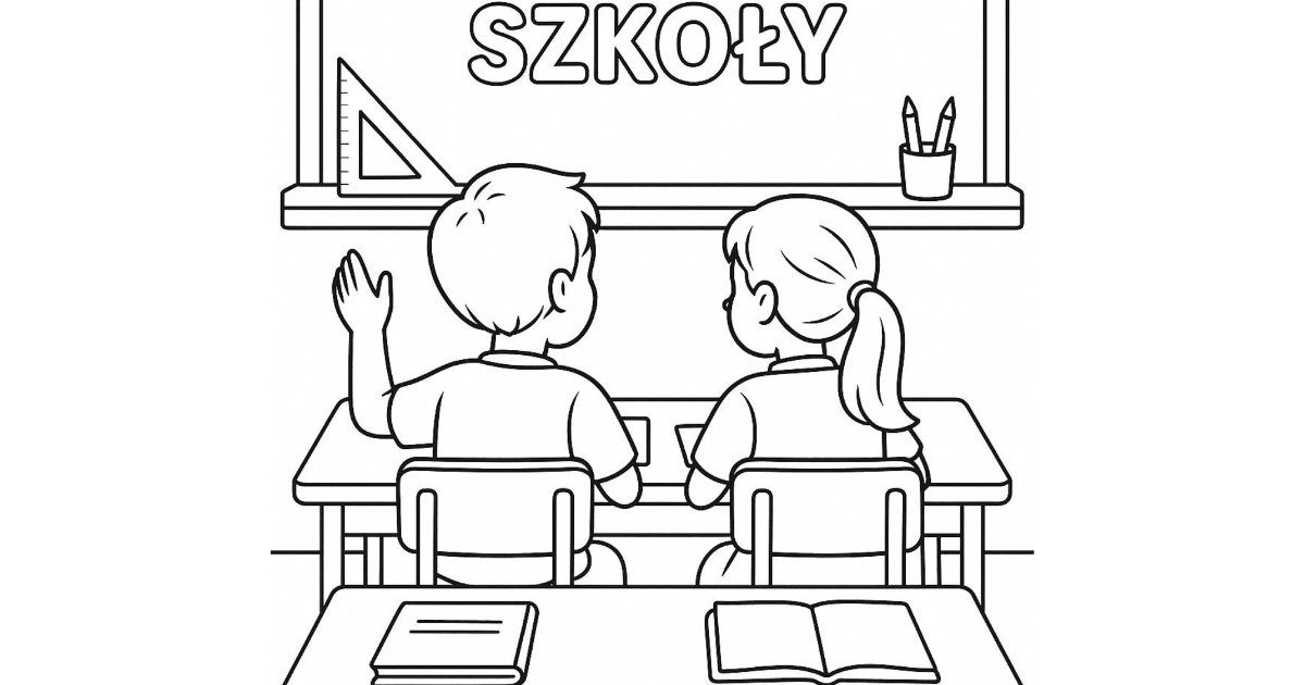 Kolorowanka: Pierwszy dzień szkoły
