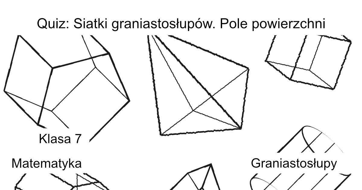 Quiz: Siatki graniastosłupów. Pole powierzchni