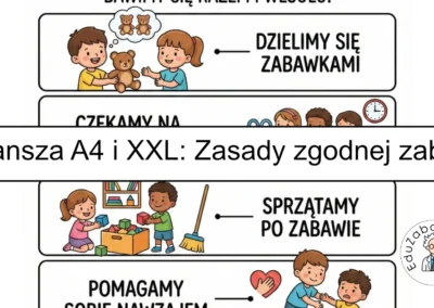 Plansza dydaktyczna: Zasady zgodnej zabawy