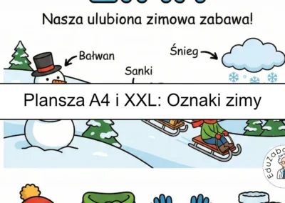 Plansza dydaktyczna: Oznaki zimy