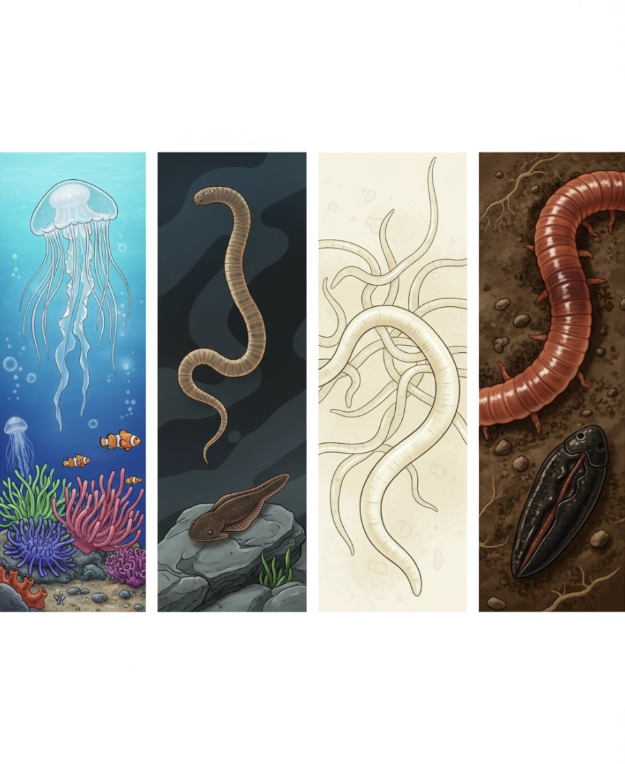 Quiz: Od parzydełkowców do pierścienic: podsumowanie