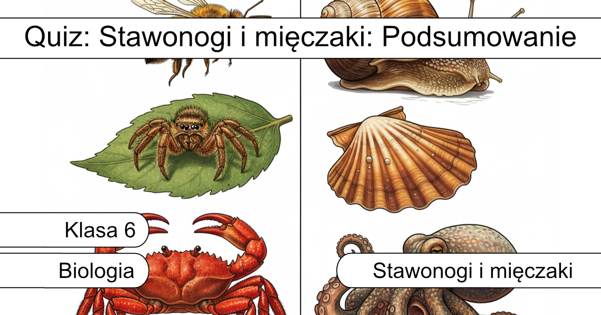 Quiz: Stawonogi i mięczaki: Podsumowanie