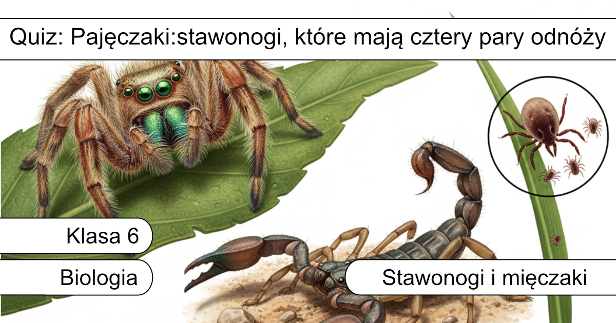 Quiz: Pajęczaki – stawonogi, które mają cztery pary odnóży