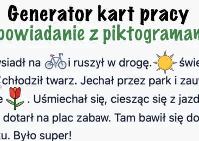 Generator kart pracy: Opowiadanie z piktogramami