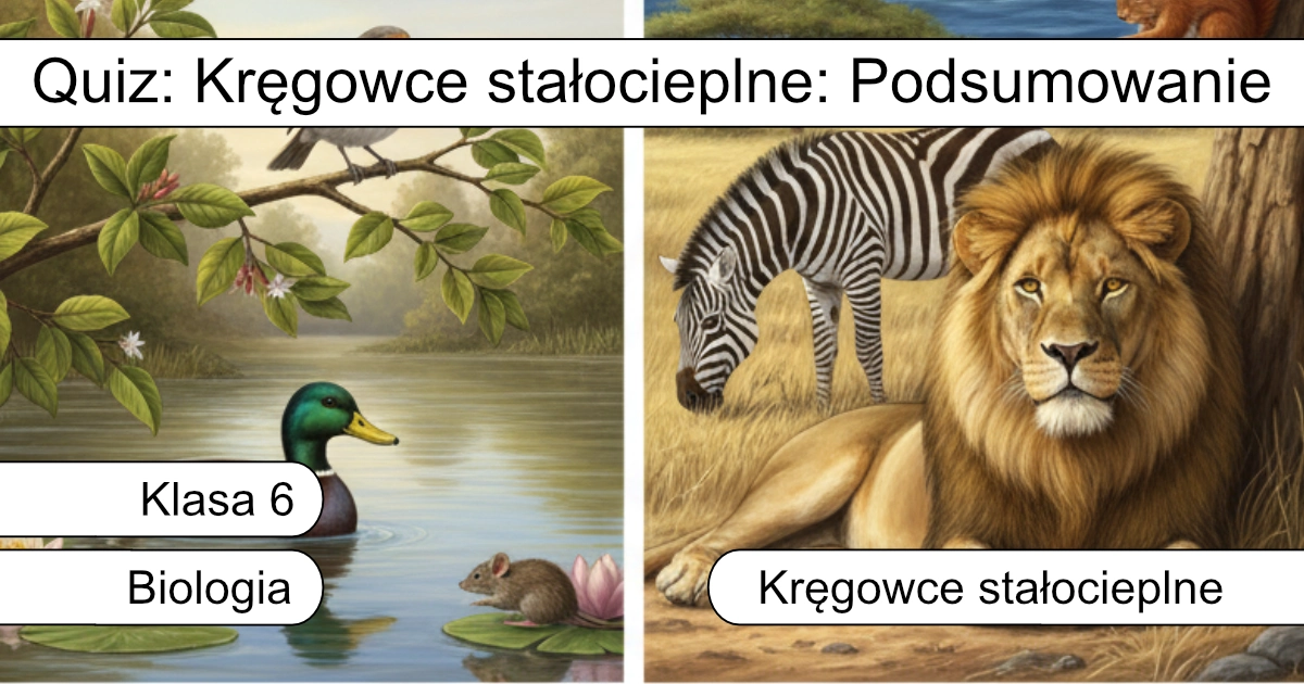 Quiz: Kręgowce stałocieplne: Podsumowanie