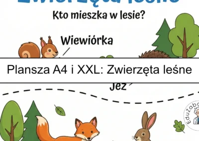 Plansza dydaktyczna: Zwierzęta leśne