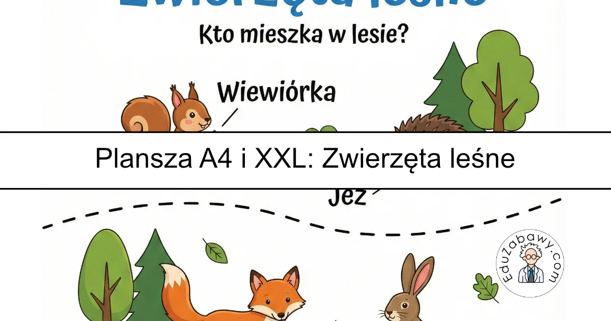 Plansza dydaktyczna: Zwierzęta leśne