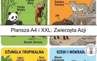 Plansza dydaktyczna: Zwierzęta Azji