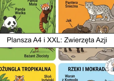 Plansza dydaktyczna: Zwierzęta Azji