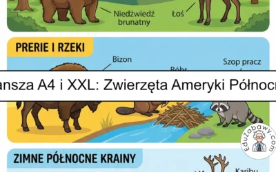 Plansza dydaktyczna: Zwierzęta Ameryki Północnej