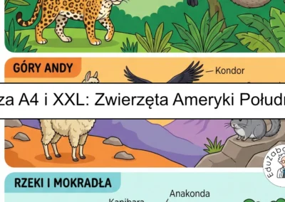 Plansza dydaktyczna: Zwierzęta Ameryki Południowej