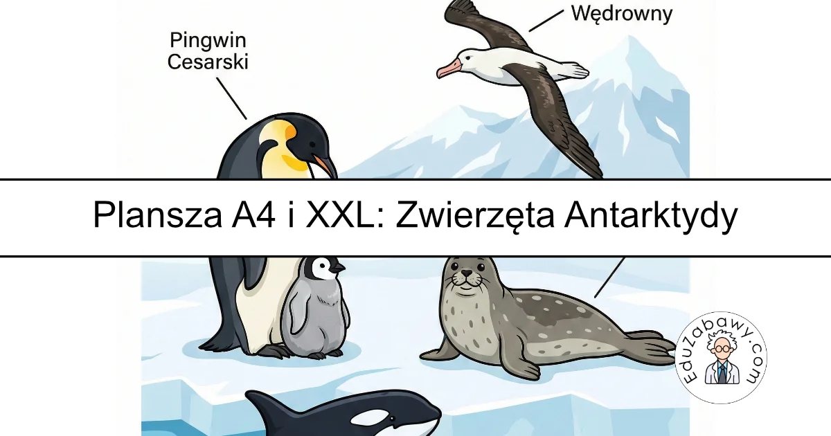 Plansza dydaktyczna: Zwierzęta Antarktydy