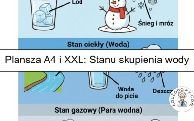 Plansza dydaktyczna: Woda – stany skupienia