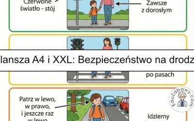 Plansza dydaktyczna: Bezpieczeństwo w drodze do przedszkola