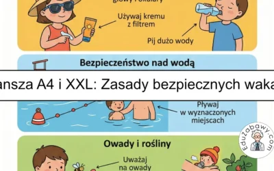 Plansza dydaktyczna: Zasady bezpiecznych wakacji
