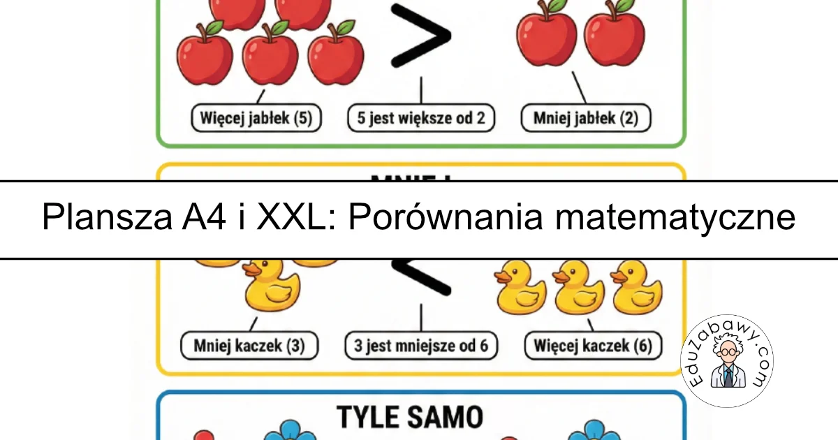 Plansza dydaktyczna: Porównania matematyczne