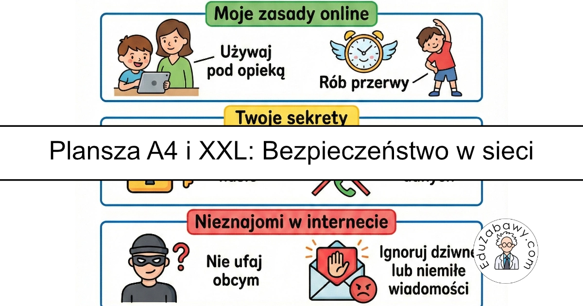 Plansza dydaktyczna: Bezpieczeństwo w sieci dla dzieci