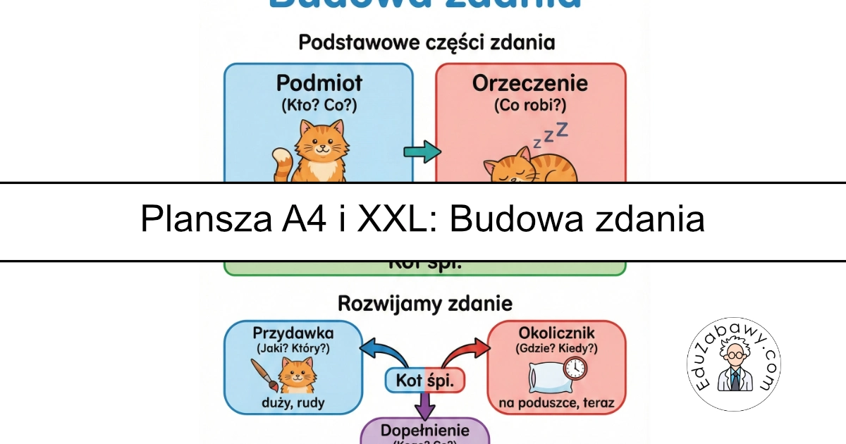Plansza dydaktyczna: Budowa zdania