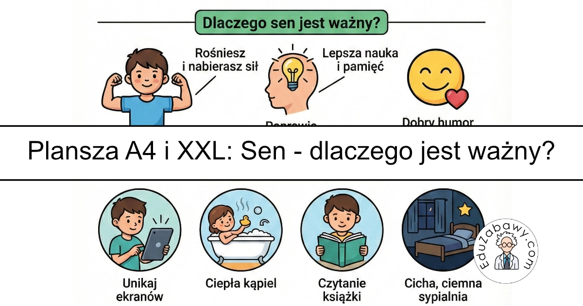 Plansza dydaktyczna: Dlaczego sen jest ważny