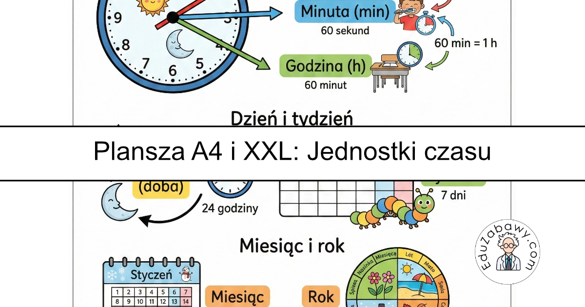 Plansza dydaktyczna: Jednostki czasu