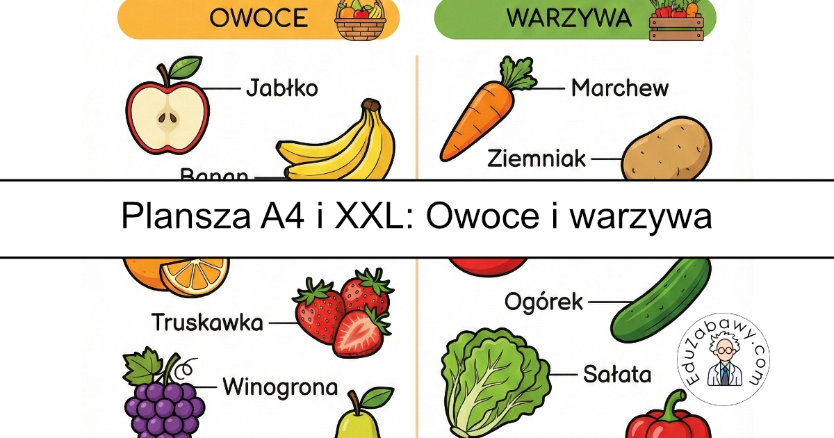 Plansza dydaktyczna: Owoce i warzywa