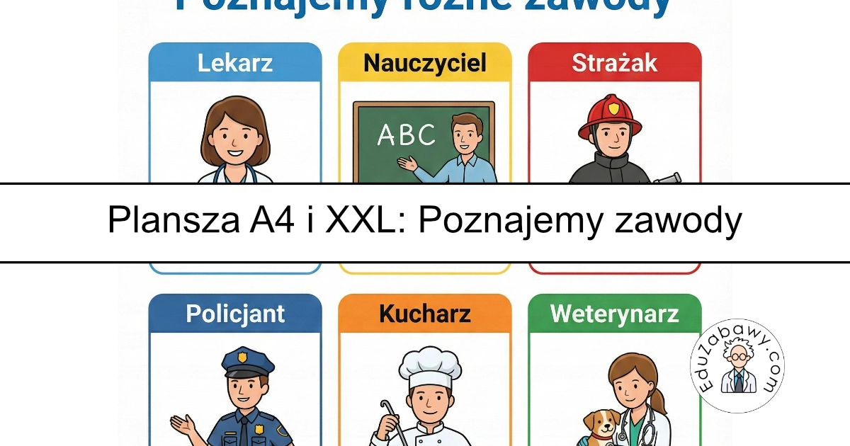 Plansza dydaktyczna: Poznajemy różne zawody