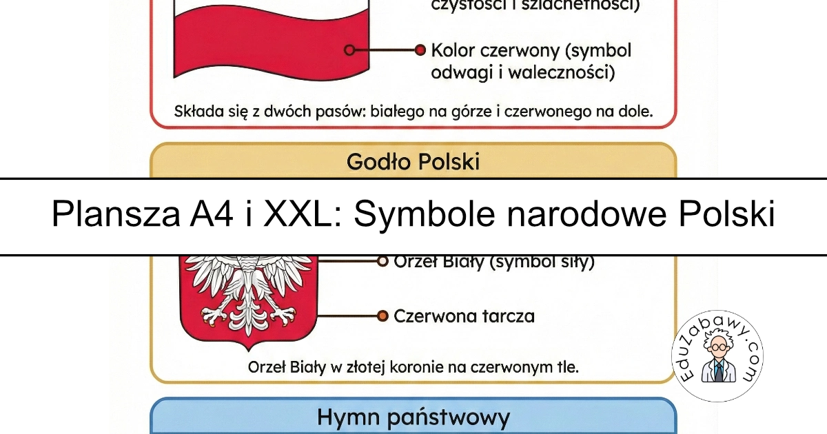 Plansza dydaktyczna: Symbole narodowe i ich znaczenie