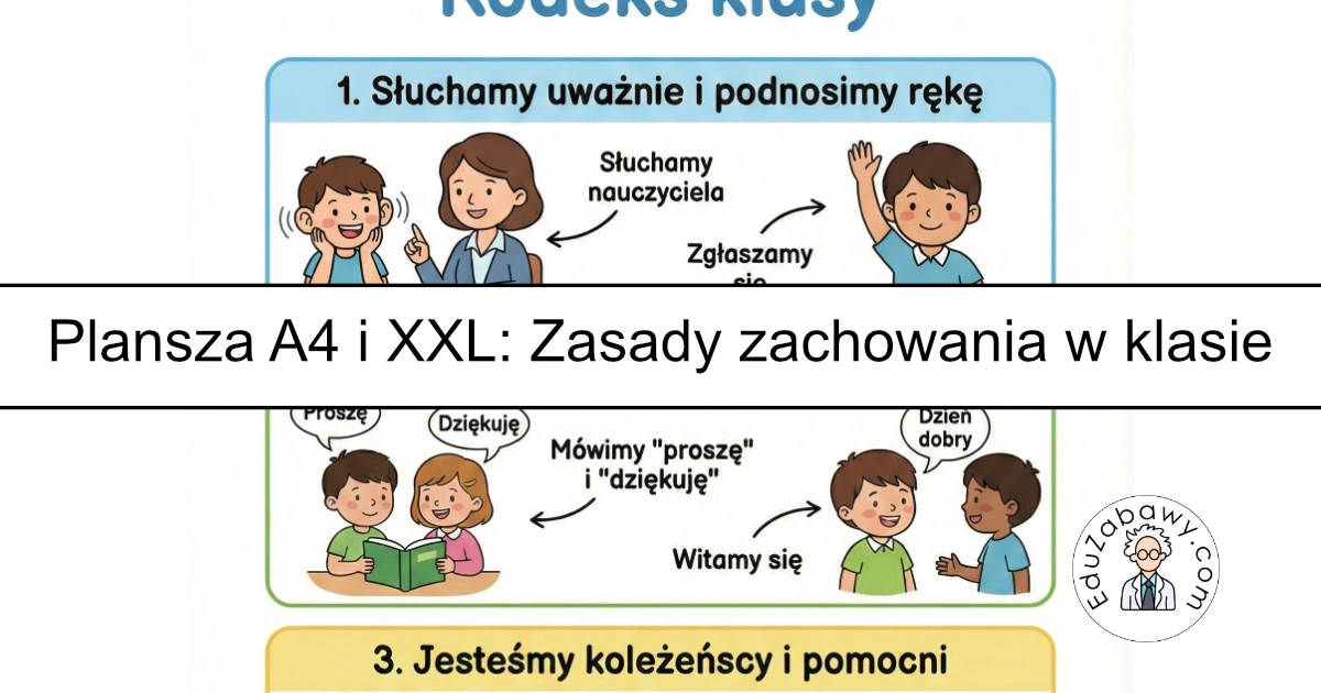 Plansza dydaktyczna: Zasady zachowania w klasie