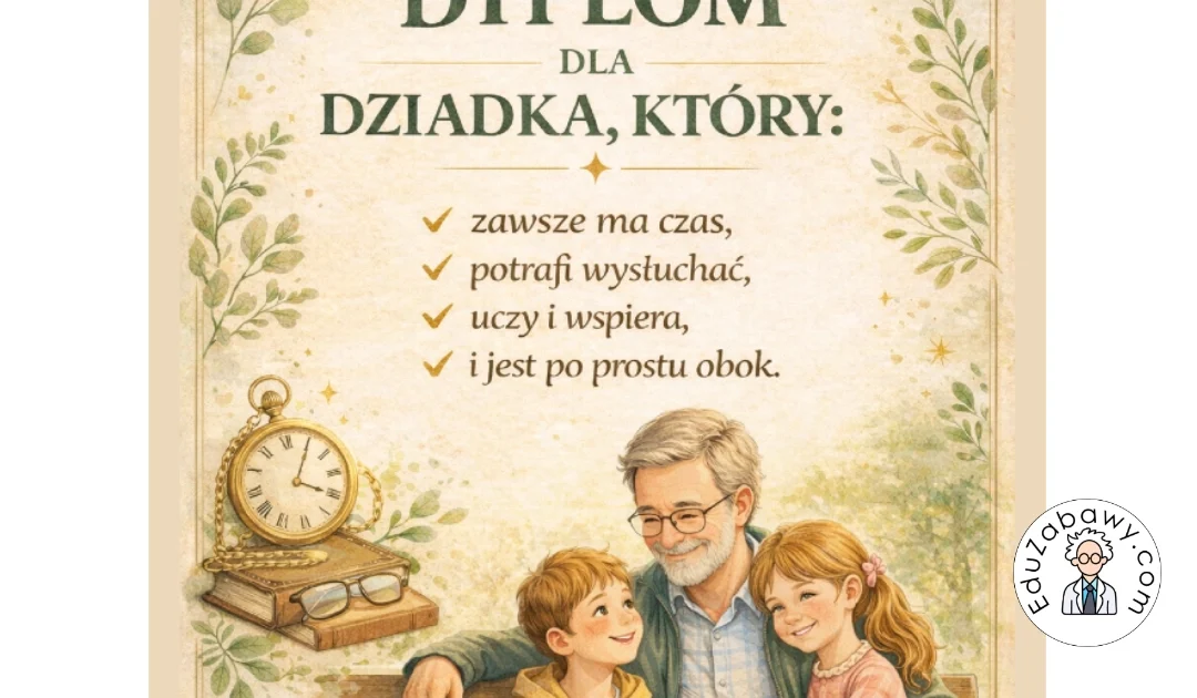 Dyplom dla Dziadka, który zawsze ma czas
