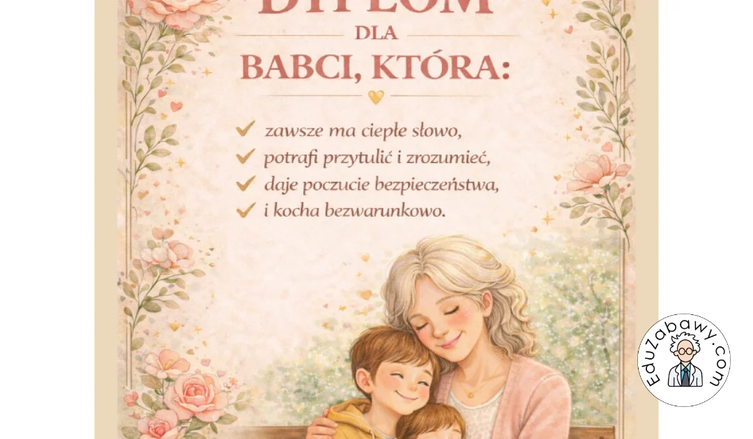 Dyplom dla Babci, która kocha bezwarunkowo