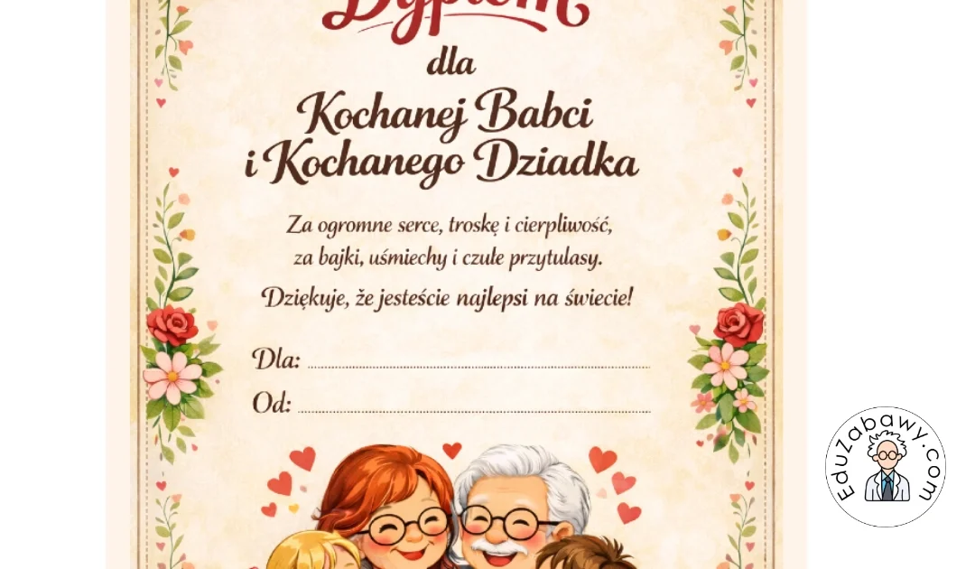 Dyplom dla Kochanej Babci i Kochanego Dziadka