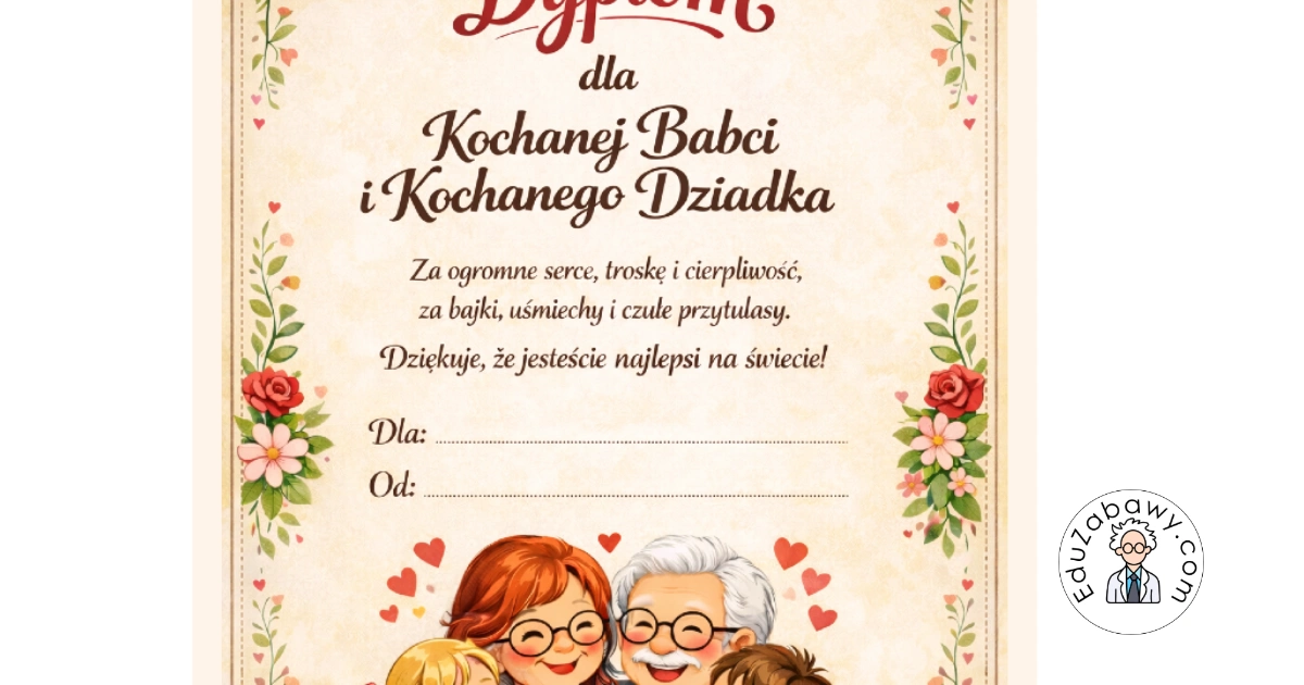 Dyplom dla Kochanej Babci i Kochanego Dziadka
