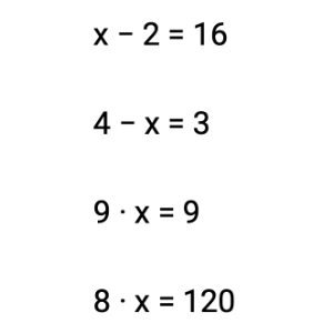 Generator kart pracy: Równania z jedną niewiadomą