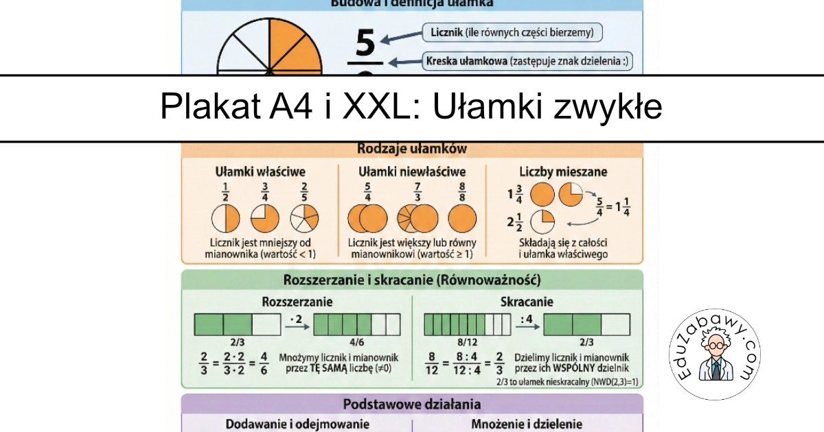 Ułamki zwykłe – budowa, rodzaje, skracanie