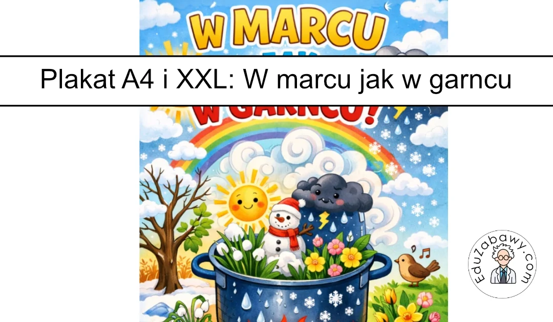W marcu jak w garncu! – Kolorowy plakat pogodowy