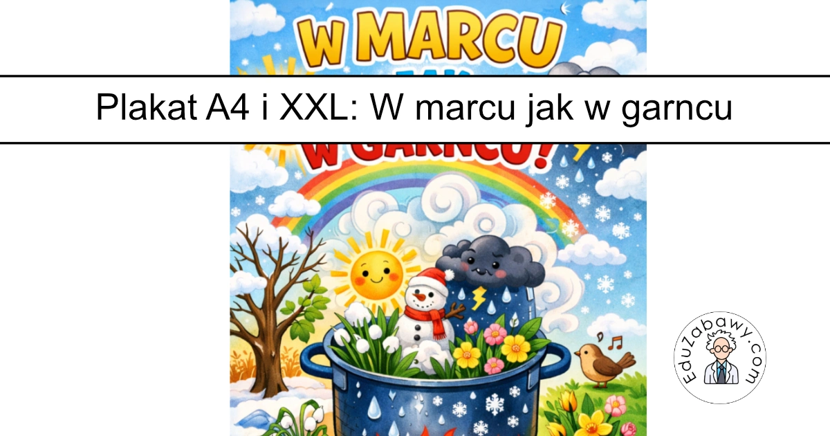 W marcu jak w garncu! – Kolorowy plakat pogodowy