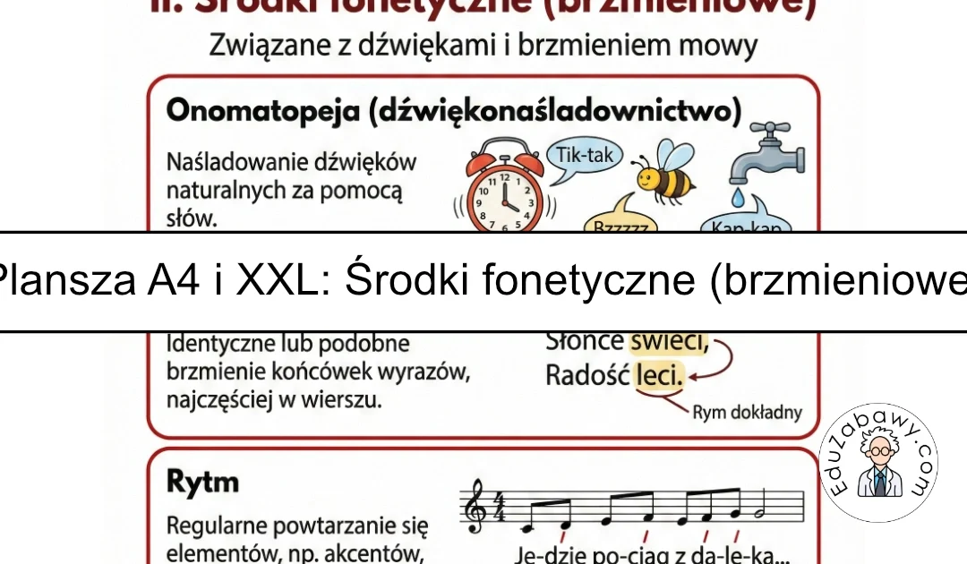 Plansza dydaktyczna: Środki fonetyczne (brzmieniowe)