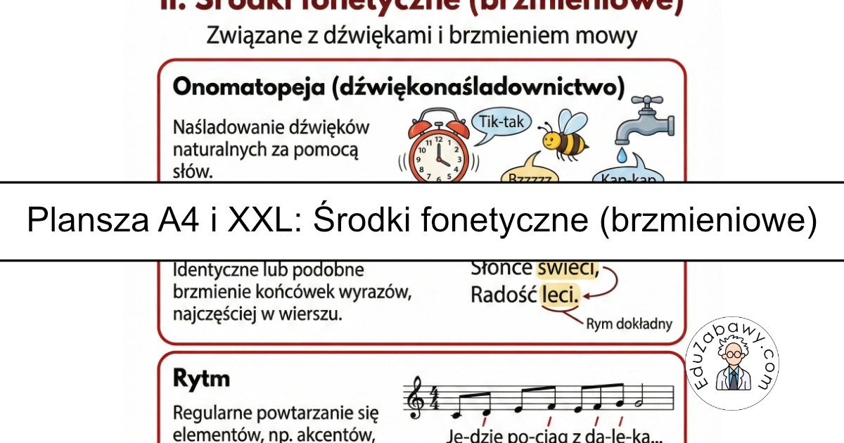 Plansza dydaktyczna: Środki fonetyczne (brzmieniowe)