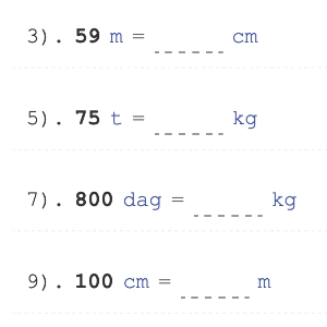 Generator kart pracy: Jednostki miary