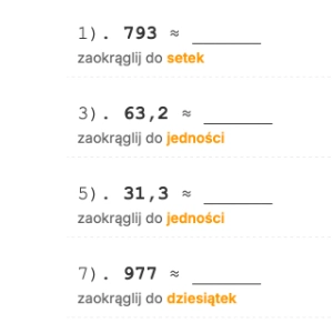 Generator kart pracy: Zaokrąglanie liczb