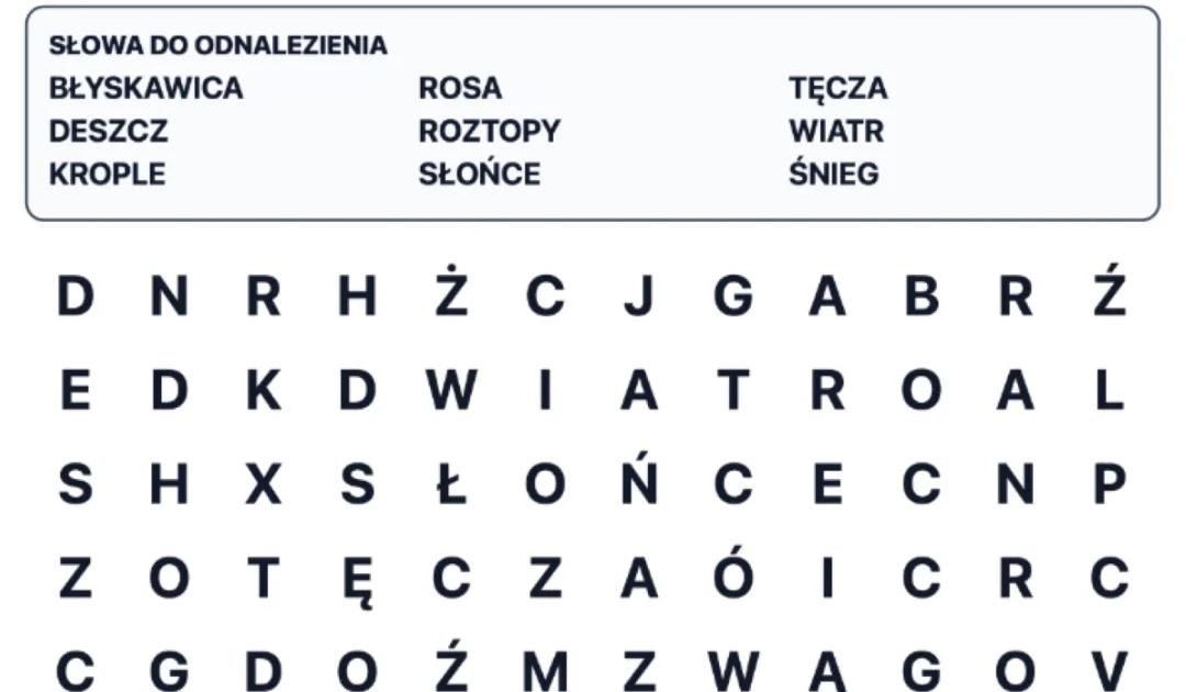 W marcu jak w garncu – wykreślanka