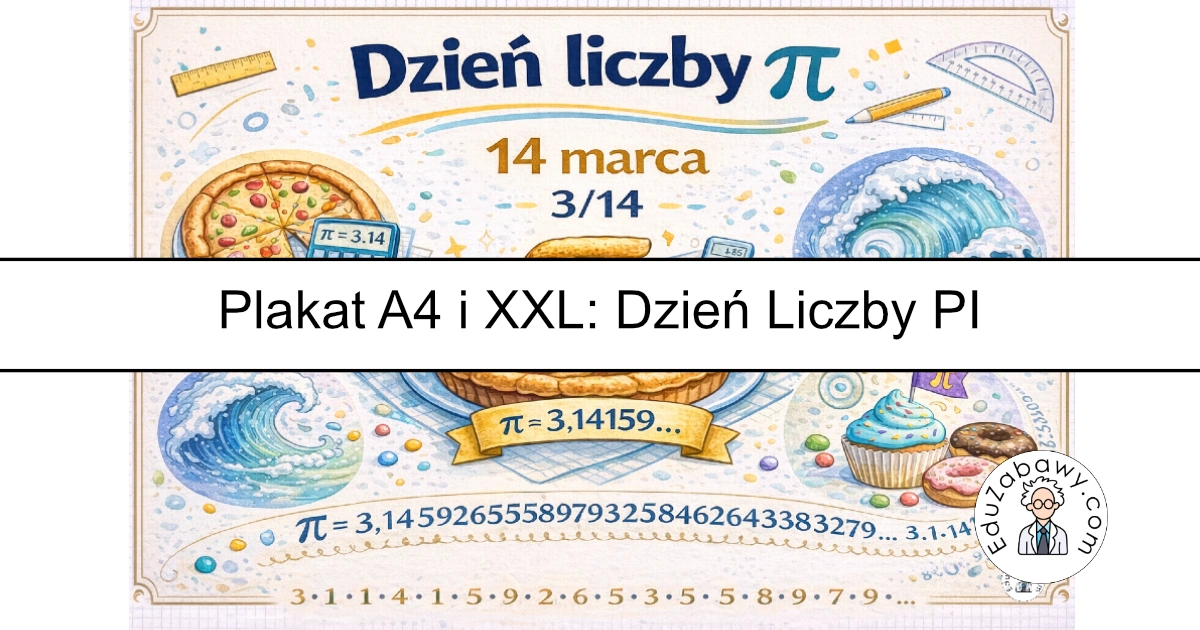 Plakat „Słodki Dzień Liczby Pi” – A4 i XXL