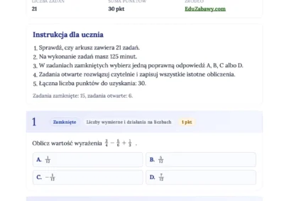 Generator Arkuszy: Egzamin Ósmoklasisty: Matematyka 42