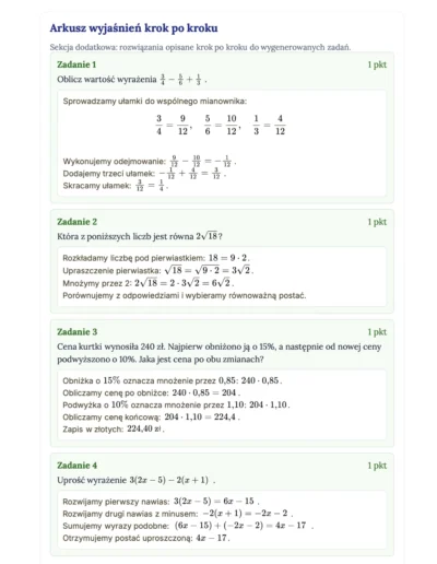 Generator Arkuszy: Egzamin Ósmoklasisty: Matematyka 45