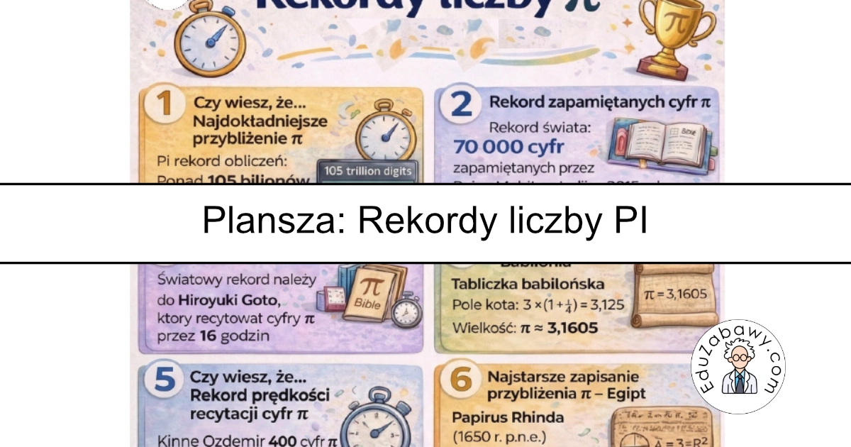 Plansza „Rekordy liczby PI” 