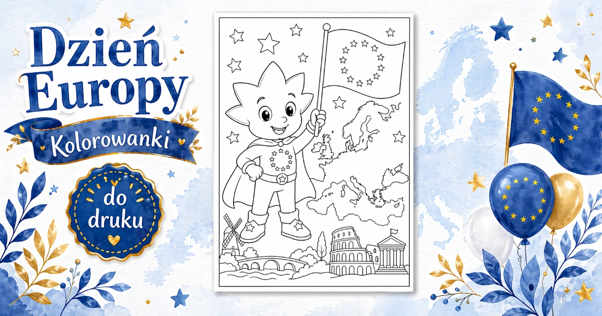 Kolorowanka: Syriusz i symbole Europy