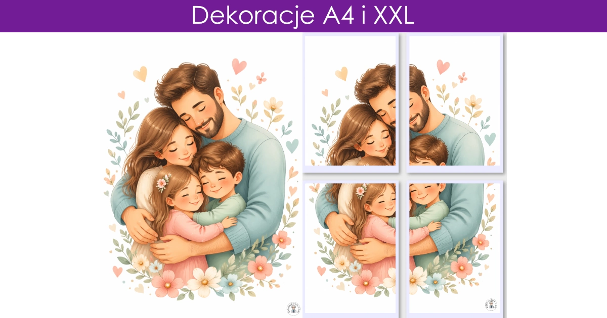 Dekoracja A4 i XXL: Rodzina przytulająca się 43