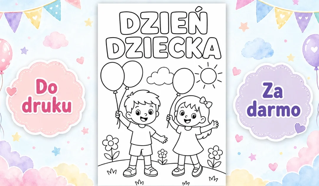 Kolorowanka: Balony w górę