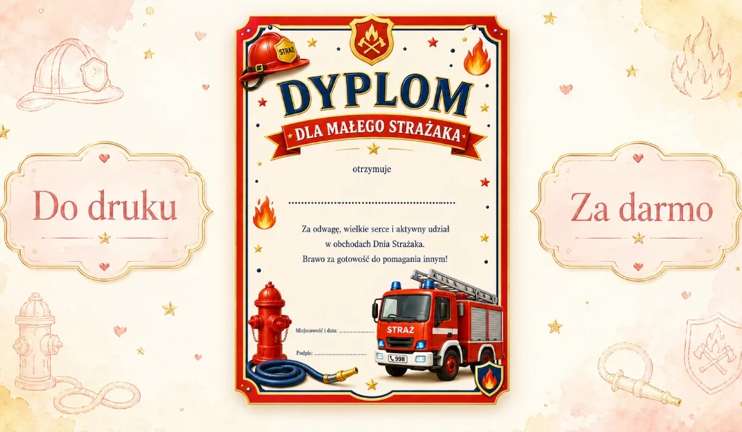 Dyplom dla małego strażaka