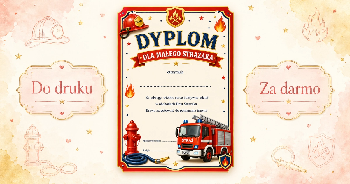 Dyplom dla małego strażaka